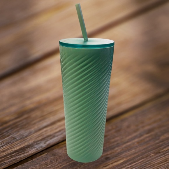 Starbucks Mint Green Swirl Cup Stainless Steel Cold Tumbler 24oz Insulated New - Picture 5 of 15